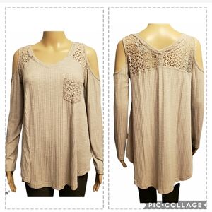 She + Sky Cold Shoulder Top